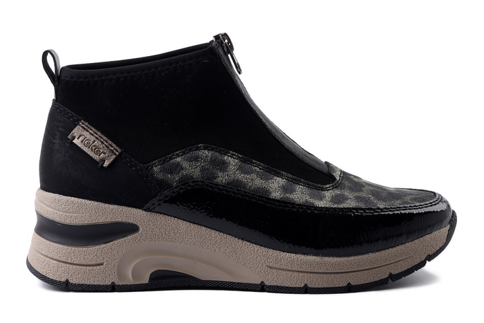 RIEKER N9362-00 black combination, botki damskie