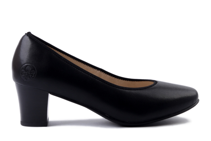 RIEKER 44650-04 black, czółenka damskie