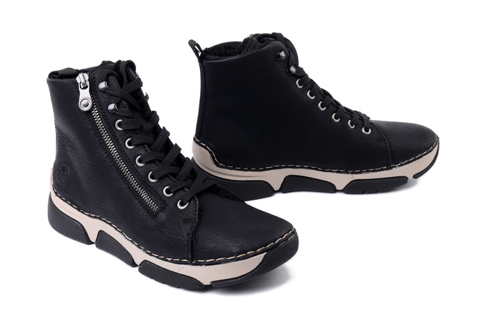 RIEKER 45920-01 black, trzewiki damskie