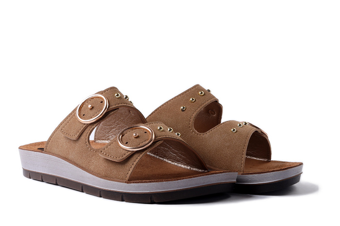 INBLU CP-54 026 piaskowy, klapki damskie