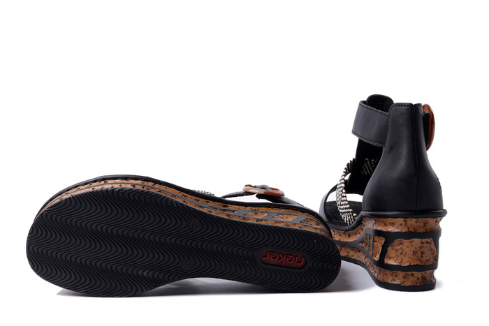RIEKER 68182-00 black, sandały damskie