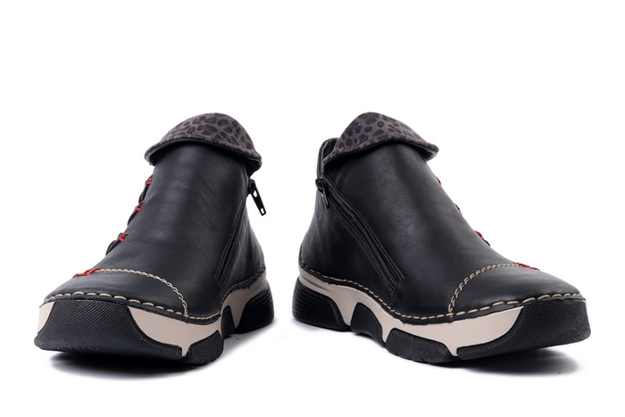 RIEKER 45983-00 black combiantion, botki damskie