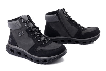 RIEKER TEX M6023-45 grey, trzewiki damskie