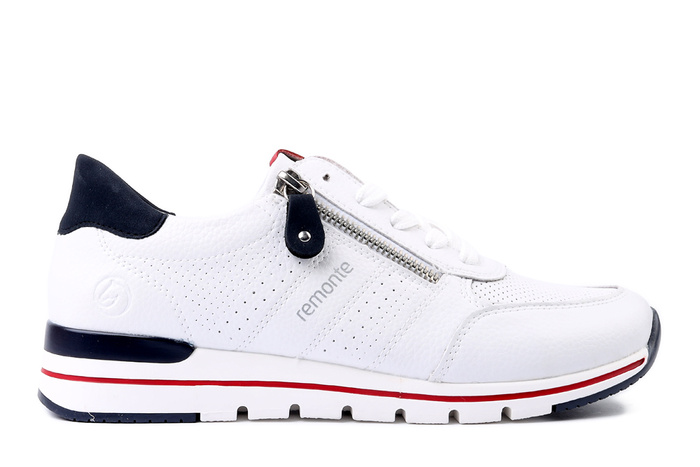 RIEKER REMONTE R6705-82 white combination, półbuty damskie