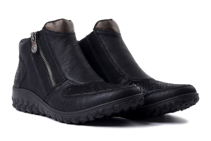 RIEKER 59558-00 black, botki damskie