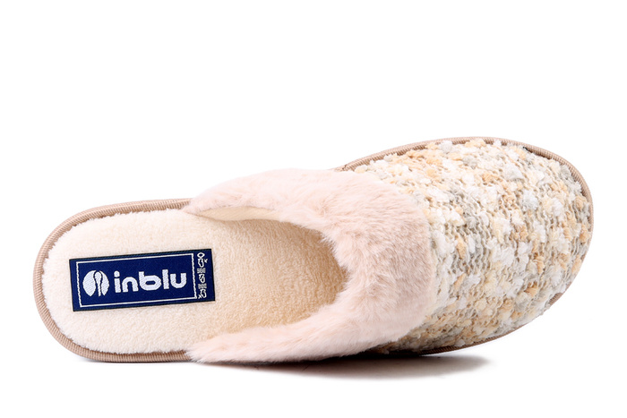 INBLU LB-109 002 beżowy, kapcie damskie