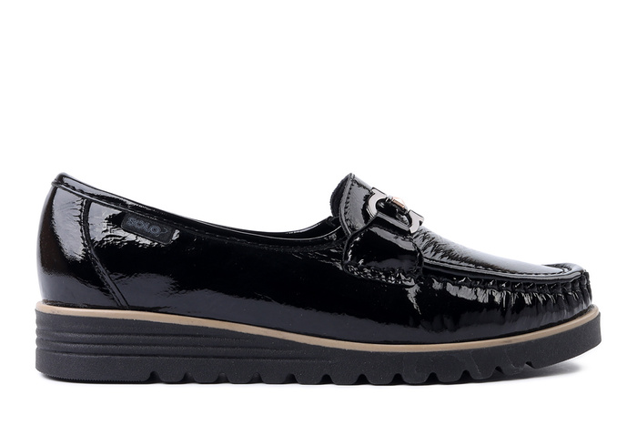 SOLO 023W2 czarny napl. Gu, półbuty damskie