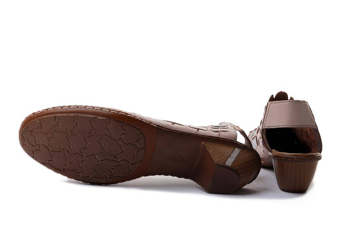 RIEKER 46778-64 beige combination, sandały damskie