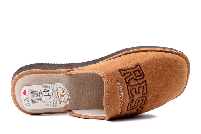 METEOR 500 Krzyś brązowy, kapcie męskie