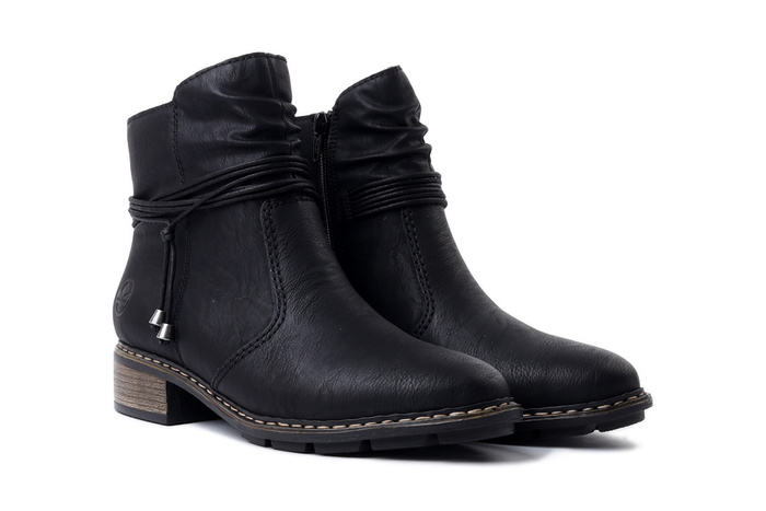 RIEKER 77263-00 black, botki damskie