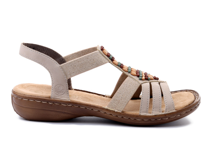RIEKER 60851-62 beige, sandały damskie