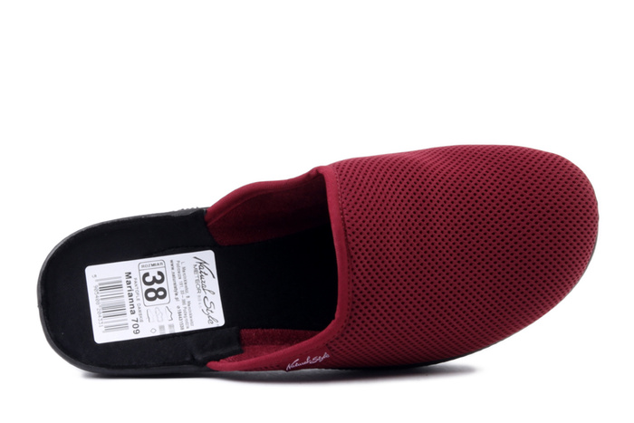 METEOR 709 Marianna bordowy, kapcie damskie