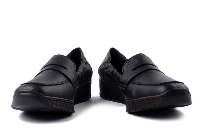 RIEKER 53797-00 black, półbuty damskie