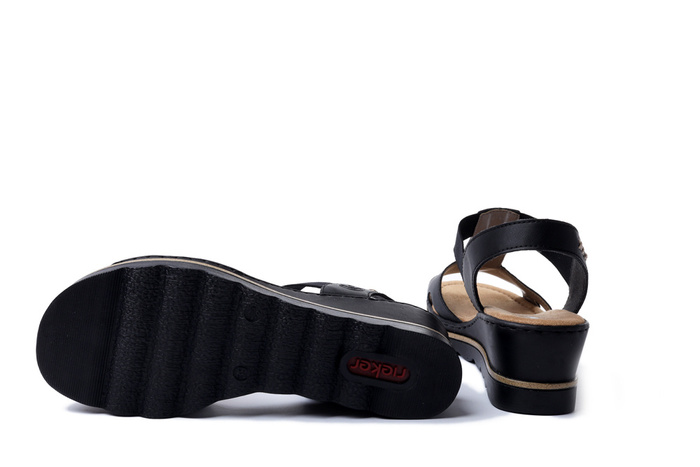 RIEKER 67498-00 black, sandały damskie