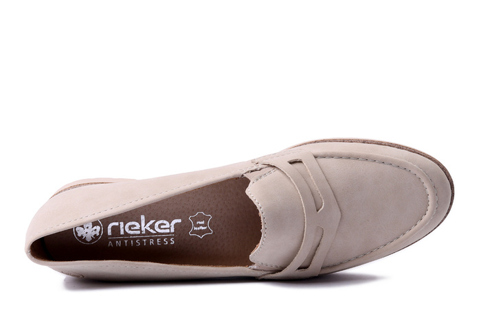 RIEKER 45300-62 beige , półbuty damskie