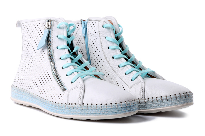 MANITU 990645-03 weiss, trzewiki letnie damskie