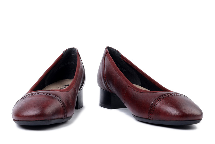 RIEKER 43450-35 red, czółenka damskie