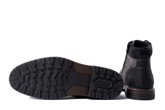 RIEKER TEX 13744-45 grey, trzewiki męskie