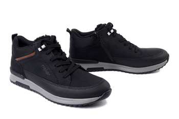 RIEKER 16125-00 black, trzewiki męskie