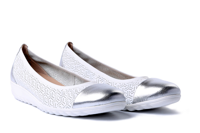 CAPRICE 22103-42 183 white/silver, baleriny damskie