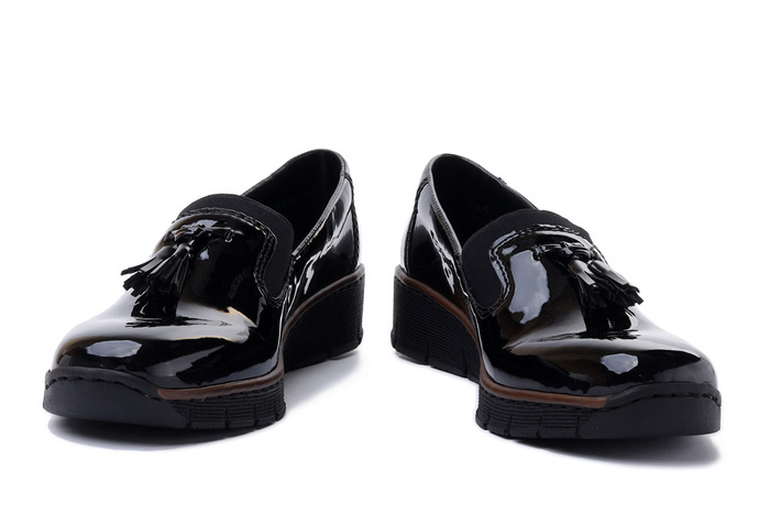 RIEKER 53751-00 black, półbuty/mokasyny damskie