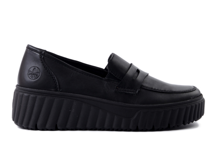 RIEKER N2562-00 black, mokasyny damskie