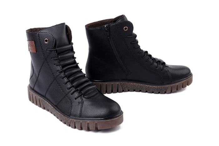 RIEKER Y3421-00 black, trzewiki damskie