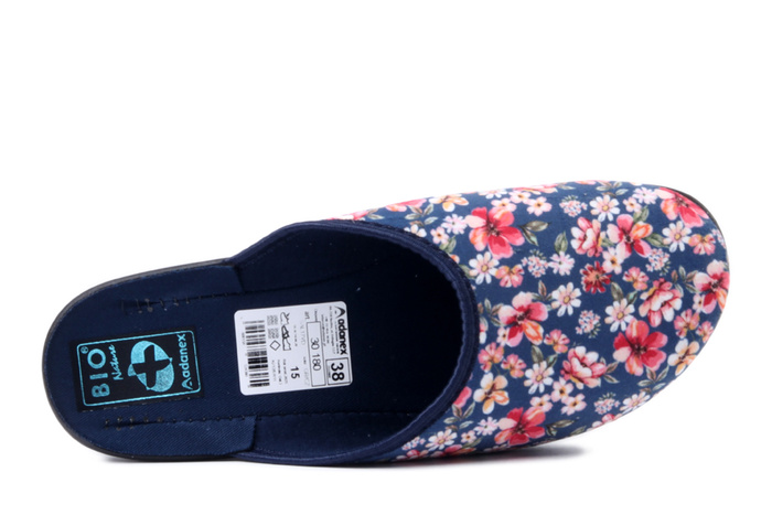 ADANEX 30180 SAL17VD granatowy, kapcie damskie