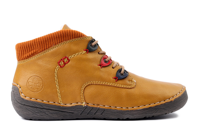 RIEKER 52544-68 yellow, trzewiki damskie