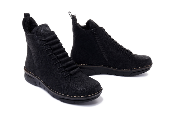 RIEKER 73333-00 black, trzewiki damskie
