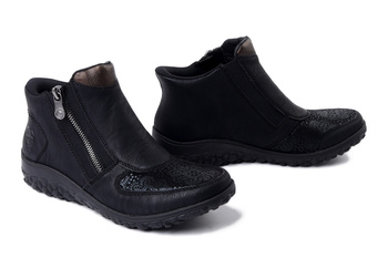 RIEKER 59558-00 black, botki damskie