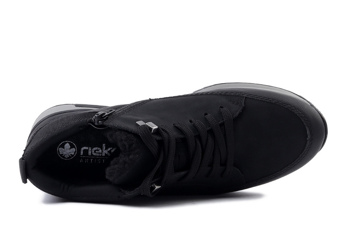 RIEKER 16125-00 black, trzewiki męskie