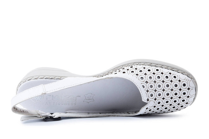 RIEKER 41350-80 white, półbuty letnie damskie