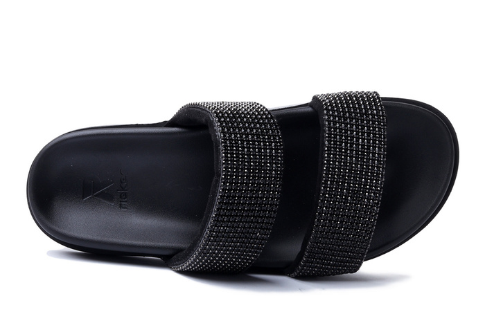 RIEKER Revolution W1451-00 black, klapki damskie