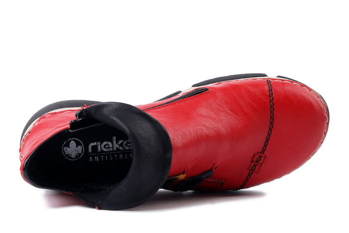 RIEKER 45983-33 red, botki damskie