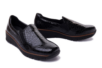RIEKER 53766-45 grey, półbuty damskie