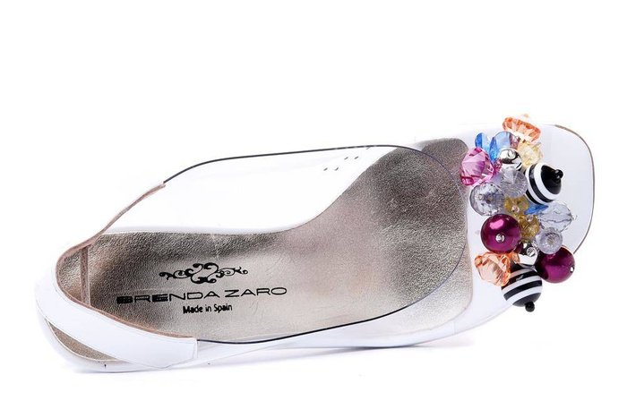 BRENDA ZARO T4027 white, sandały damskie