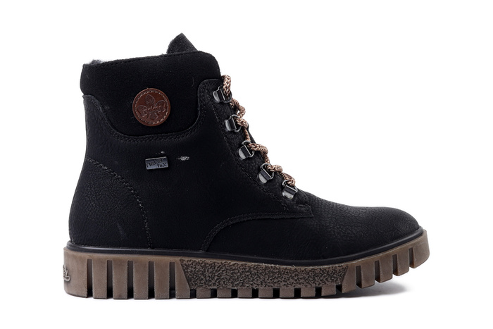 RIEKER TEX Y3433-00 black, trzewiki damskie