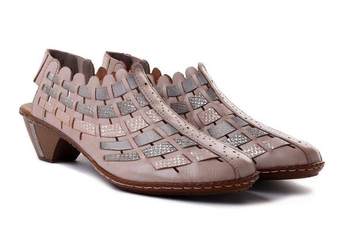 RIEKER 46778-64 beige combination, sandały damskie