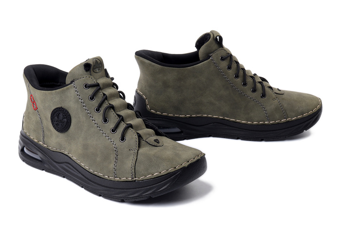 RIEKER 44550-54 green, półbuty damskie