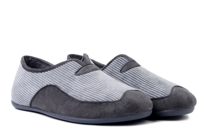 MANITU 240006-91 hellgrau, kapcie męskie