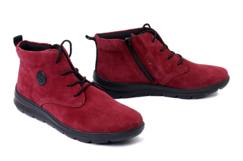 RIEKER Z0022-36 red, trzewiki damskie
