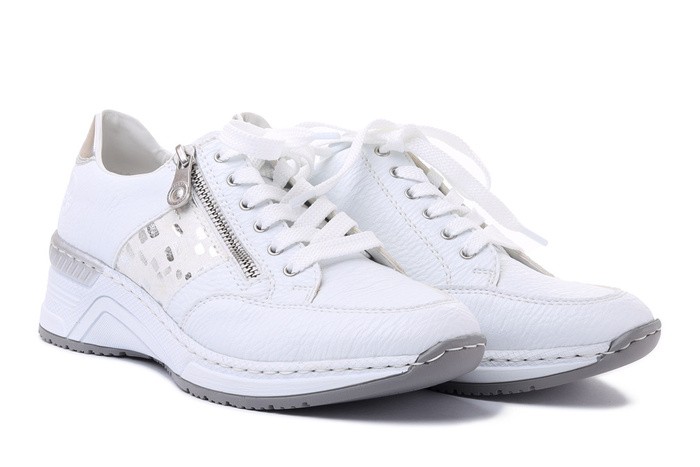 RIEKER N4322-80 weiss, półbuty damskie