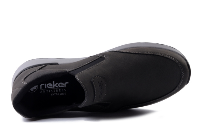 RIEKER 11550-45 grey, półbuty męskie