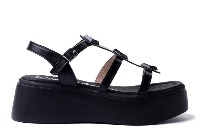 WONDERS A-3703 ISEO. V negro, sandały damskie