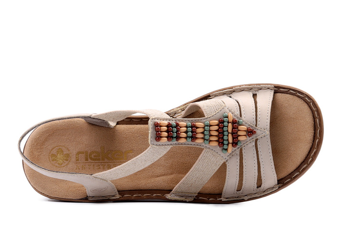 RIEKER 60851-62 beige, sandały damskie