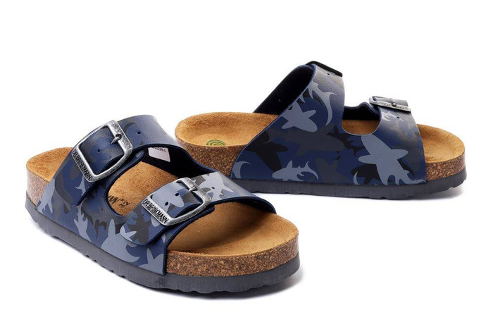 DR. BRINKMANN 500298-5 navy/shark, klapki profilaktyczne dziecięce, rozmiary 27-32