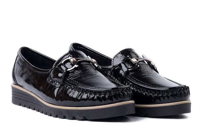 SOLO 023W2 czarny napl. Gu, półbuty damskie