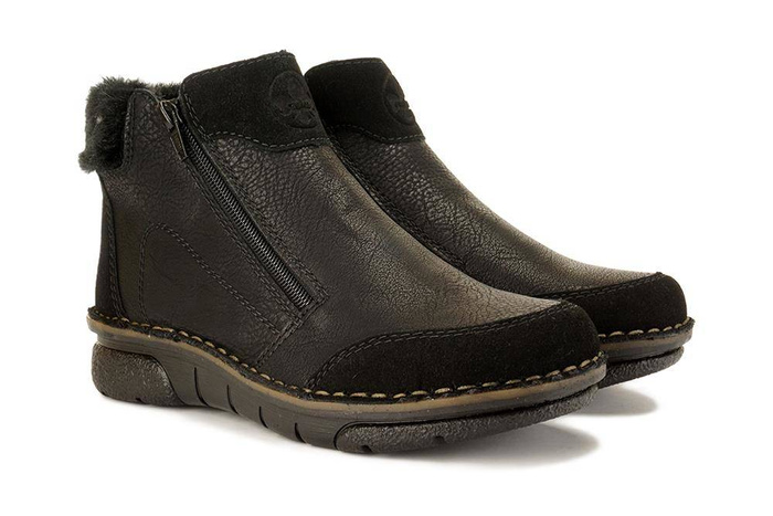 RIEKER 73352-00 black, botki damskie