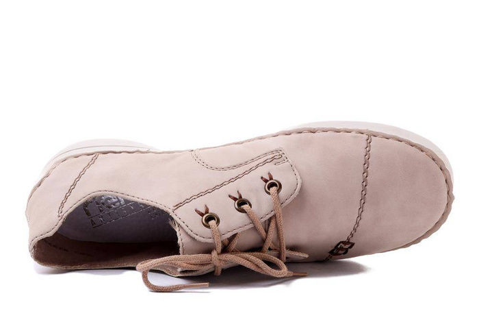 RIEKER 52520-62 beige, półbuty damskie